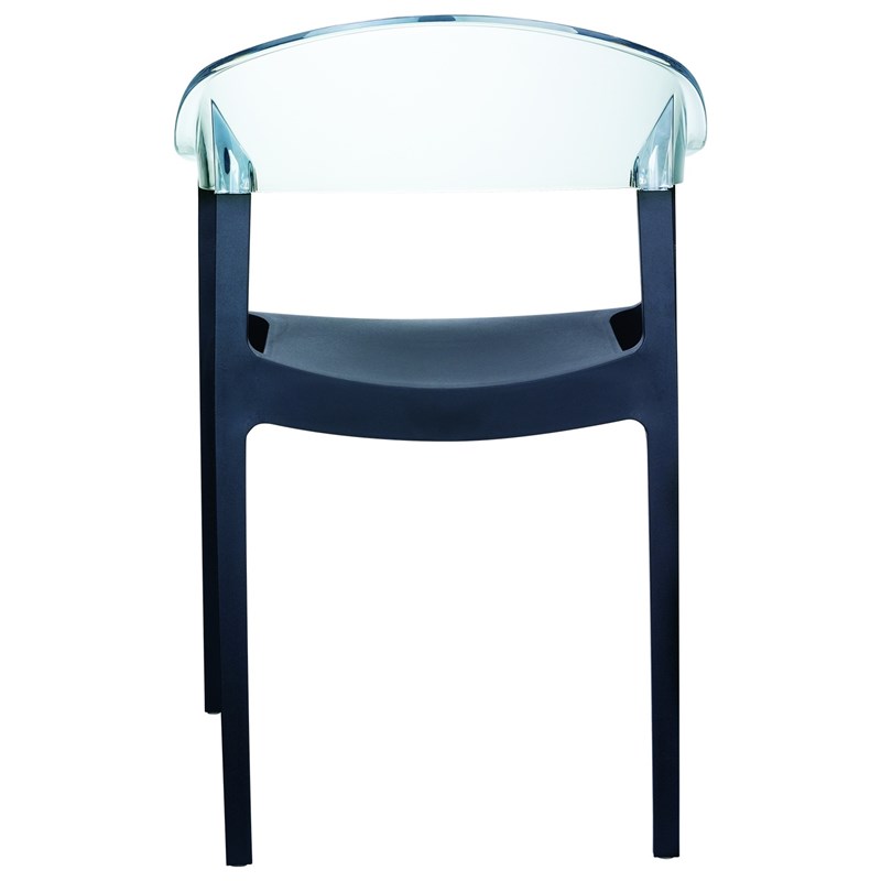 Compamia Carmen Patio Dining Chair with Black Seat in Clear