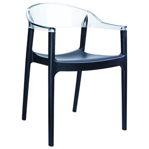 compamia carmen patio dining chair with black seat