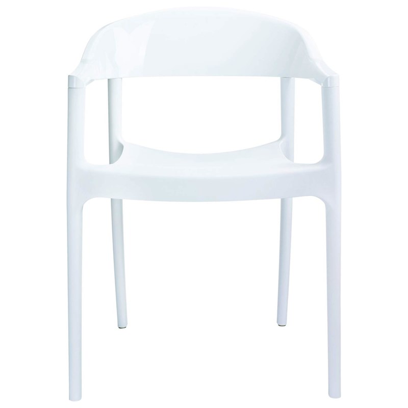 Compamia Carmen Patio Dining Chair with White Seat in Glossy White