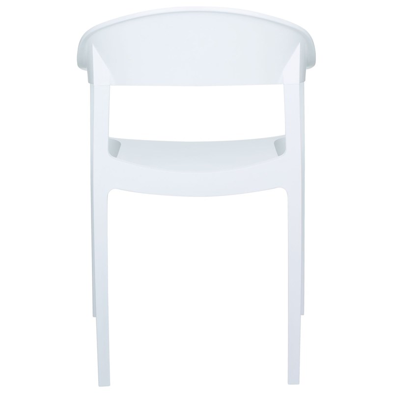 Compamia Carmen Patio Dining Chair with White Seat in Glossy White