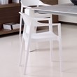 Compamia Carmen Patio Dining Chair with White Seat in Glossy White