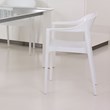 Compamia Carmen Patio Dining Chair with White Seat in Glossy White