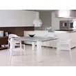 Compamia Carmen Patio Dining Chair with White Seat in Glossy White