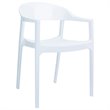 Compamia Carmen Patio Dining Chair with White Seat in Glossy White