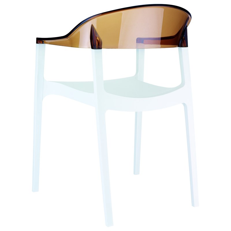 Compamia Carmen Patio Dining Chair with White Seat in Amber