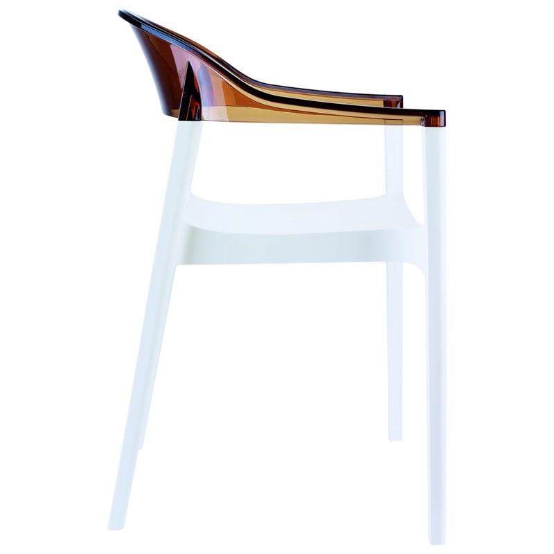 Compamia Carmen Patio Dining Chair with White Seat in Amber