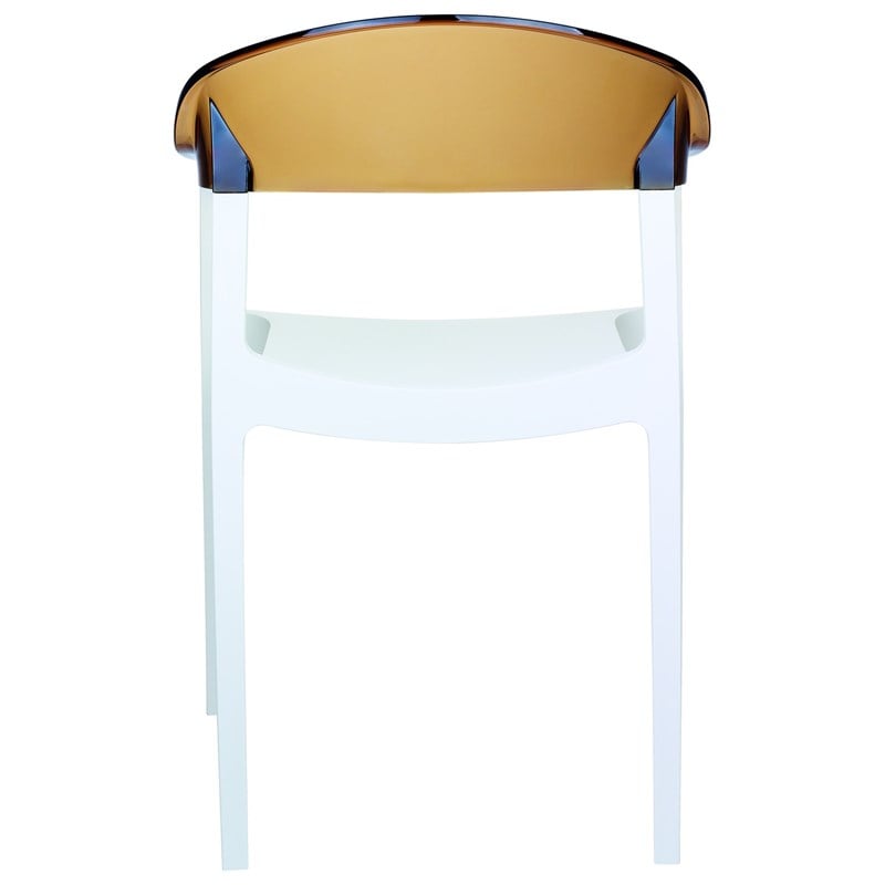 Compamia Carmen Patio Dining Chair with White Seat in Amber
