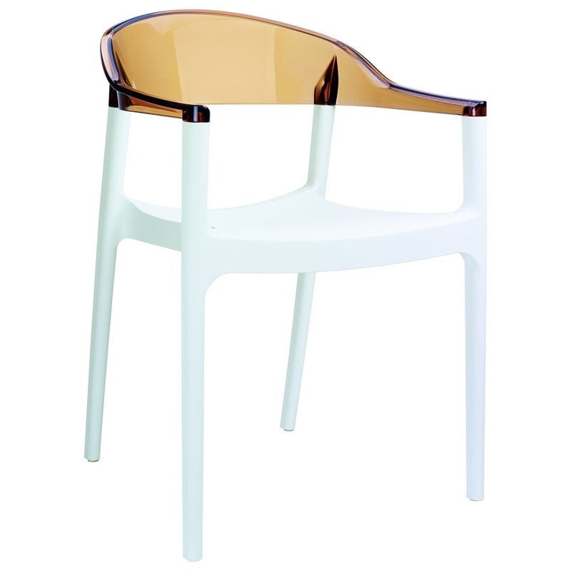 Compamia Carmen Patio Dining Chair with White Seat in Amber