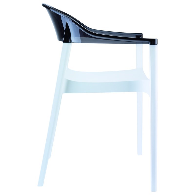 Compamia Carmen Patio Dining Chair with White Seat in Black