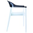 Compamia Carmen Patio Dining Chair with White Seat in Black