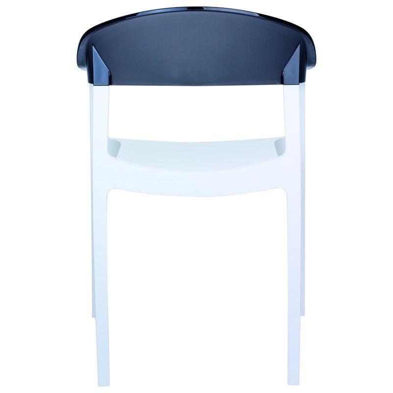 Compamia Carmen Patio Dining Chair with White Seat in Black
