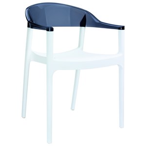 Compamia Carmen Patio Dining Chair with White Seat in Black