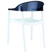 Compamia Carmen Patio Dining Chair with White Seat in Black