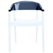 Compamia Carmen Patio Dining Chair with White Seat in Black