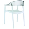 Compamia Carmen Patio Dining Chair with White Seat in Clear
