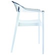 Compamia Carmen Patio Dining Chair with White Seat in Clear