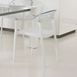Compamia Carmen Patio Dining Chair with White Seat in Clear