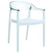 Compamia Carmen Patio Dining Chair with White Seat in Clear