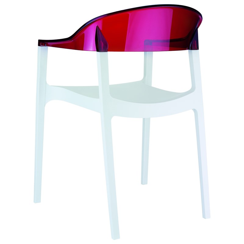 Compamia Carmen Patio Dining Chair with White Seat in Red