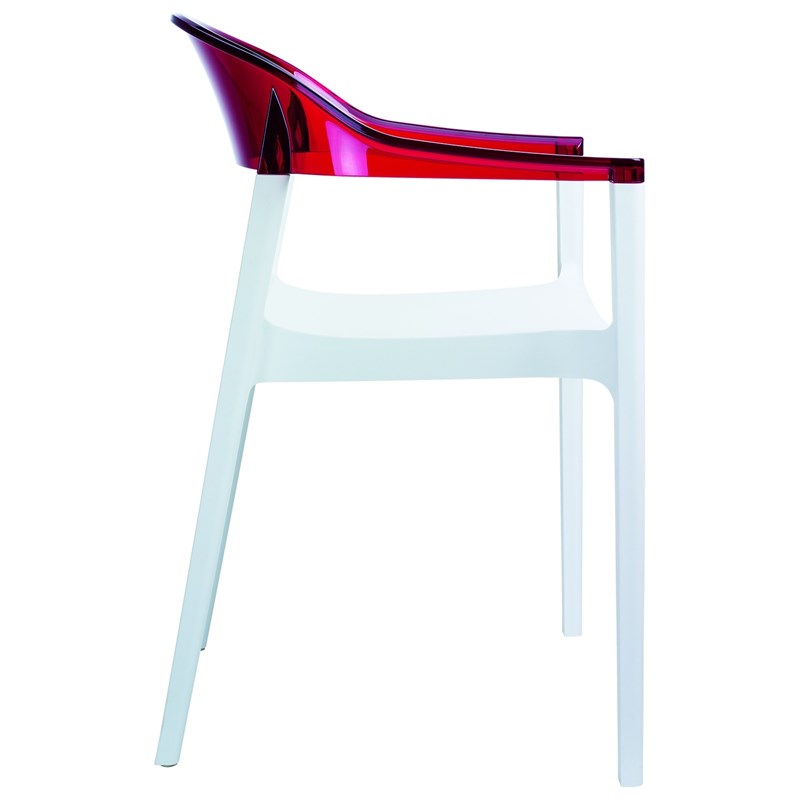 Compamia Carmen Patio Dining Chair with White Seat in Red