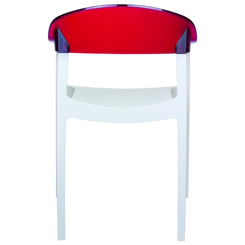 Compamia Carmen Patio Dining Chair with White Seat in Red