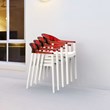 Compamia Carmen Patio Dining Chair with White Seat in Red