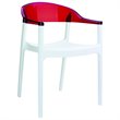 Compamia Carmen Patio Dining Chair with White Seat in Red