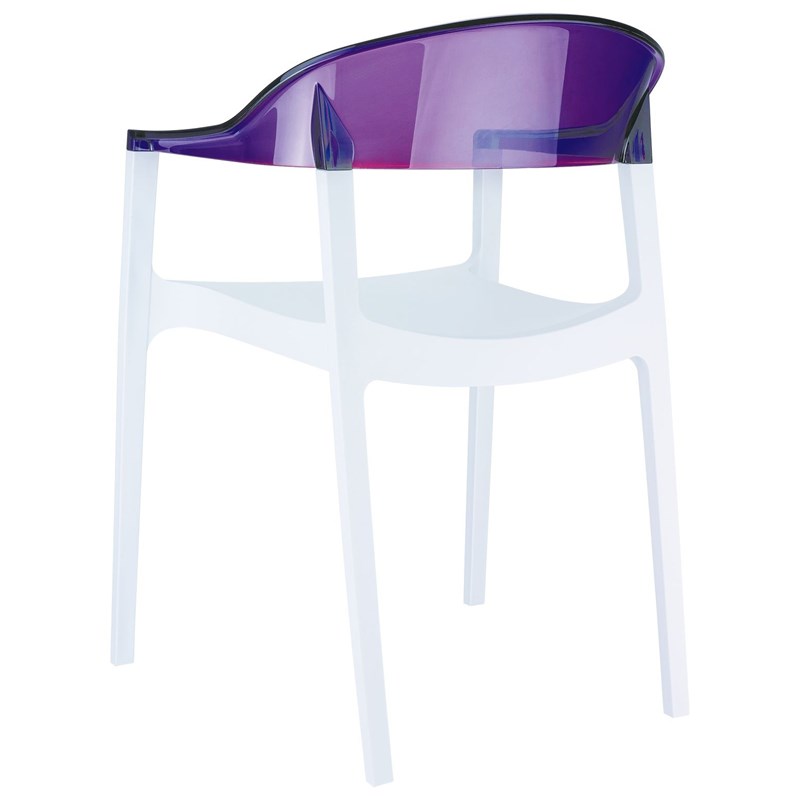 Compamia Carmen Patio Dining Chair with White Seat in Violet
