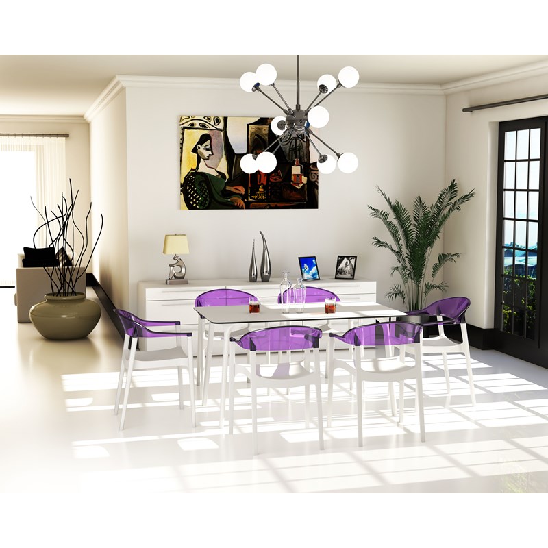 Compamia Carmen Patio Dining Chair with White Seat in Violet