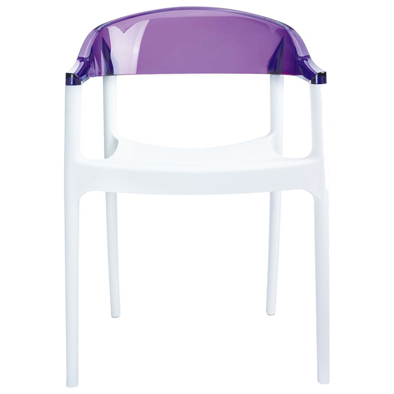 Compamia Carmen Patio Dining Chair with White Seat in Violet