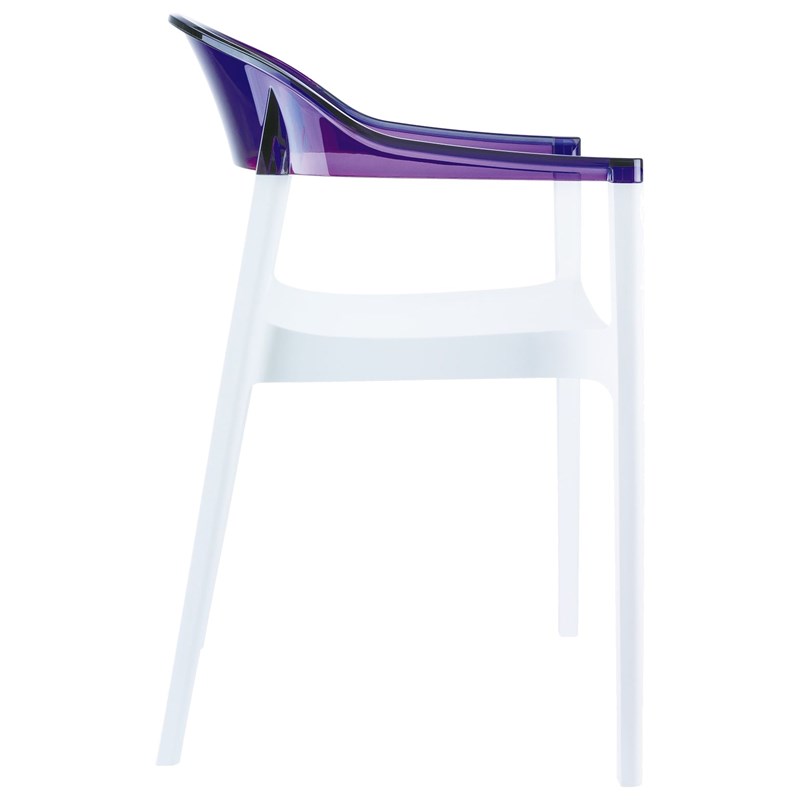 Compamia Carmen Patio Dining Chair with White Seat in Violet