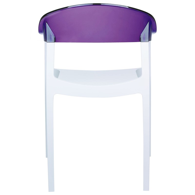 Compamia Carmen Patio Dining Chair with White Seat in Violet