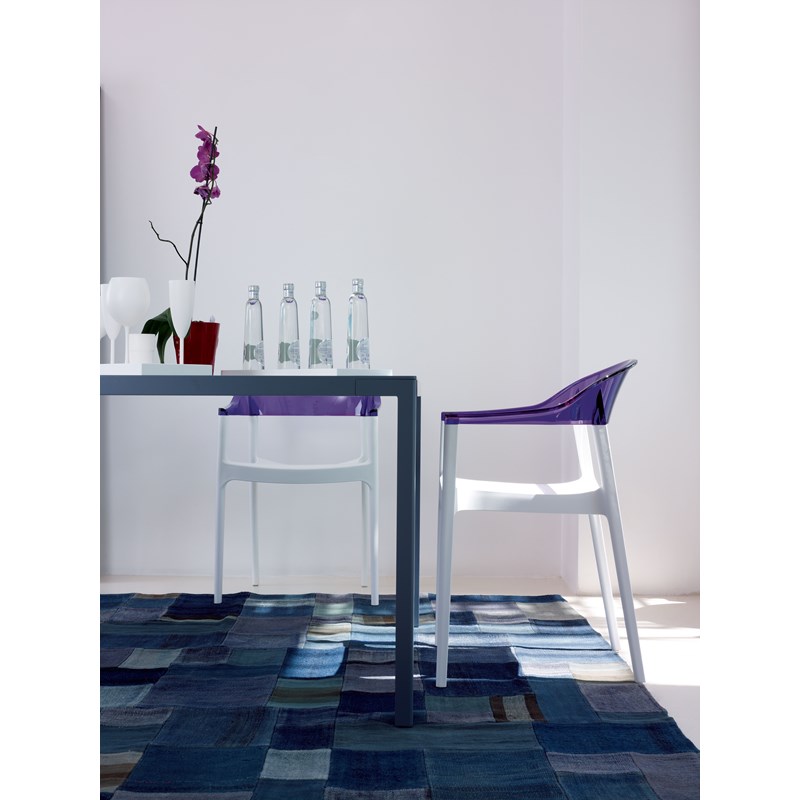 Compamia Carmen Patio Dining Chair with White Seat in Violet