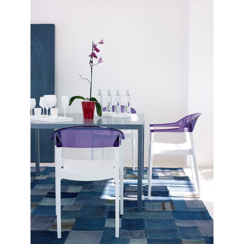 Compamia Carmen Patio Dining Chair with White Seat in Violet