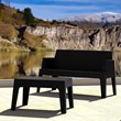 Compamia Box Resin Patio Coffee Table in Black