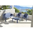 Compamia Box Resin Patio Coffee Table in Dark Gray
