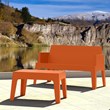 Compamia Box Resin Patio Coffee Table in Orange
