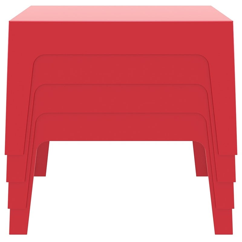 Compamia Box Resin Patio Coffee Table in Orange