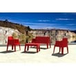 Compamia Box Resin Patio Coffee Table in Red
