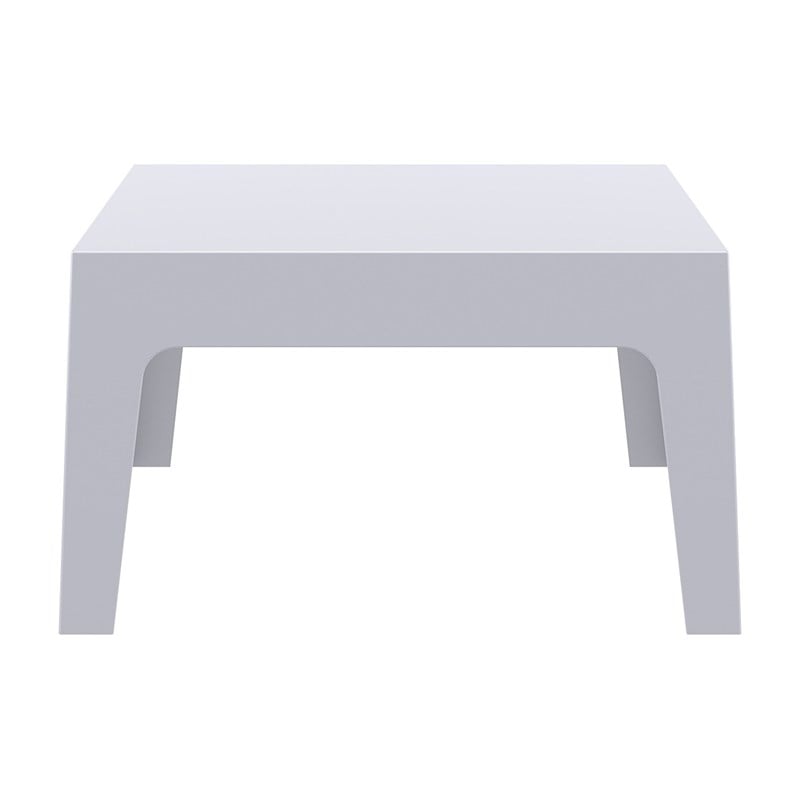 Compamia Box Resin Patio Coffee Table in Silver Gray