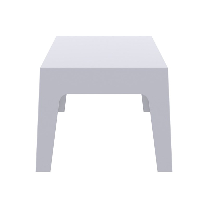 Compamia Box Resin Patio Coffee Table in Silver Gray