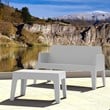 Compamia Box Resin Patio Coffee Table in Silver Gray