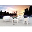 Compamia Box Resin Patio Coffee Table in White