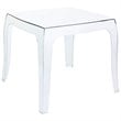 Compamia Queen Polycarbonate Patio Side Table in Transparent Clear