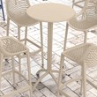 Compamia Octopus Round Patio Pub Table in Dove Gray