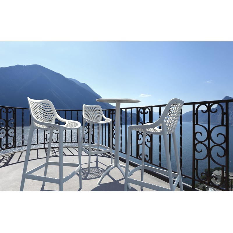 Compamia Octopus Round Patio Pub Table in White