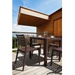 Compamia Ares 5 Piece Square Resin Patio Dining Set in Brown