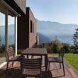 Compamia Ares 5 Piece Square Resin Patio Dining Set in Brown