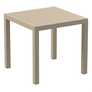 Compamia Ares 31&quot Square Resin Patio Dining Table in Taupe