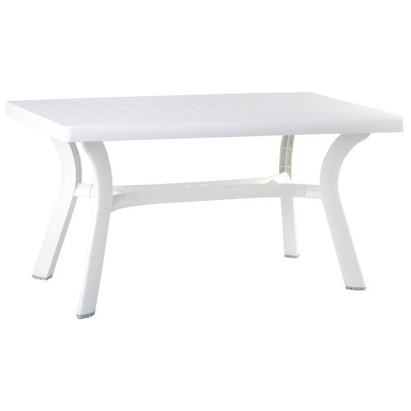 Compamia Sunrise 55 Resin Patio Dining Table In White Isp182 Whi - White Resin Patio Table And Chairs